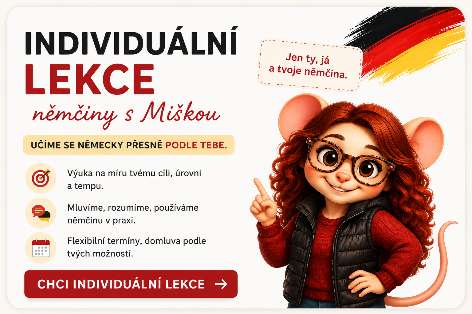 Výuka přesně podle tebe, tvého cíle a tvého tempa.